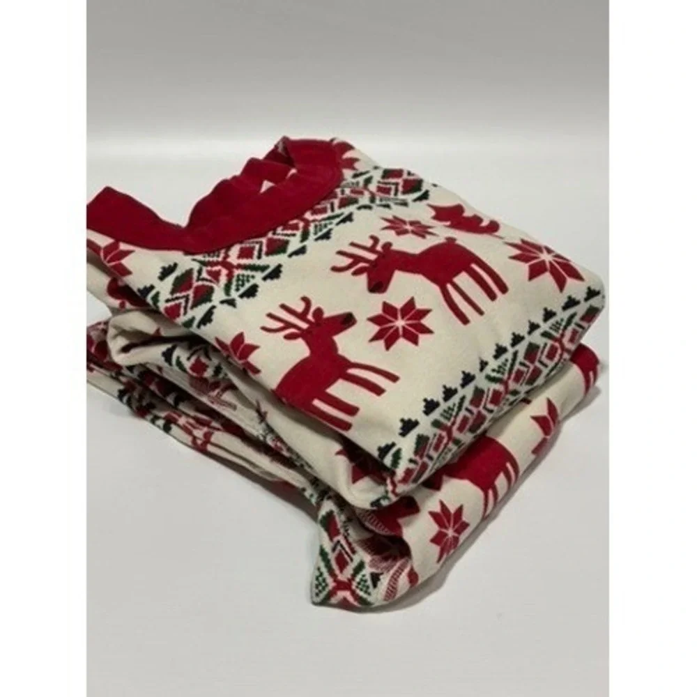 Hanna Andersson Kids Christmas Pajama Set Reindeer Holiday 150/Size 12‎